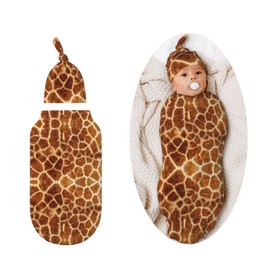 Giraffe Print Swaddle Blankets Newborn Receiving Blanket Baby Swaddle Wrap Soft Sleeping Sack for Baby Girls Boys