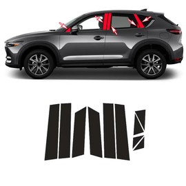 Black Car Window Center Pillar Stickers for Mazda CX-5(2017-2024) Window Molding Trim Protect The Center Pillar Prevent Scratches Car Tuning Accessories