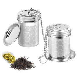 Infusores de Té para Té Suelto, 2 Pcs Infusor de Te, Codores de Té de Acero Inoxidable 18/8, Filtro de Té de Malla Extra Fina, Ideal para Preparar Té, Especias y Condimentos (cilindro)