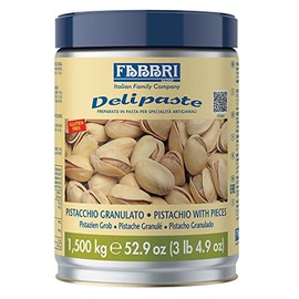 Fabbri Delipaste Pistachio Ground (with pieces), Flavoring Compound for Gelato, Ice Cream, Soft Serve, Pastry and Confectionary - 1 Tin of 3.3 lb