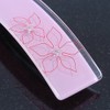 Light Pink Floral Plastic Barrette Hair Clip Grip - 10cm