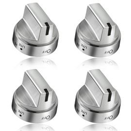 4 Pack Stainless Steel WB03x24818 Gas Stove Knob Replacement for ge,PS11729081 AP5989029 Stainless Steel Stove Replacement Knobs,Compatible with ge Stove Knob（Not Universal）