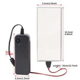 NWpangu Electroluminescent (EL) Panel Light, DIY EL Cuttable Paper Lamp for Holiday Decoration/Cosplay/Warning, 12cm x 5cm, Ice Blue