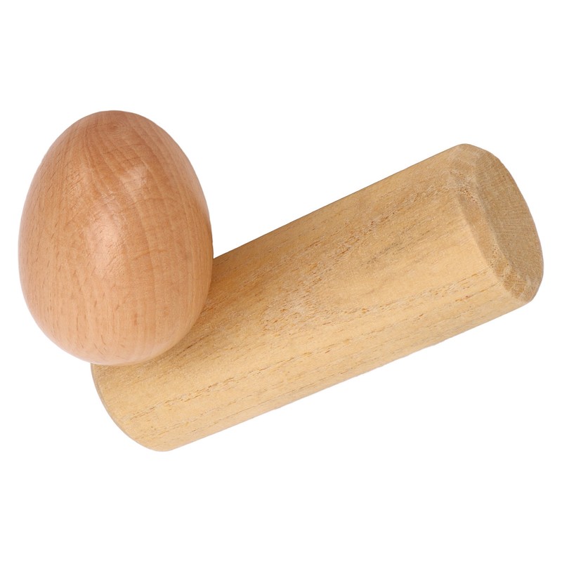 2PCS Wood Egg Shaker Natural Safe Musical Hand Percussion Instrument