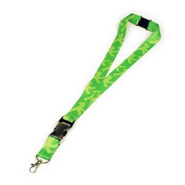 AMPELMANN Lanyard with Carabiner Hook on Removable Key Holder, Transfer Printing, Janitorial Geher on Both Sides Green, Green