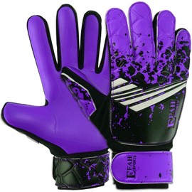 EFAH SPORTS Football Goalkeeper Gloves For Boys kids Children Youth Soccer Goalie Glove with Super Grip Palms (Purple, Size 3 suitable for 5 to 6 year old)