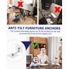 IPNSDON Furniture Wall Anchor, 4 Pieces Furniture Tilt Protection Set,