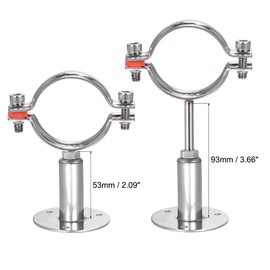 sourcing map Wall Mount Ceiling Mount Pipe Support, 304 Stainless Steel Adjustable Pipe Bracket Clamp for 63-65mm Pipe
