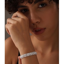 LeCalla 925 Sterling Silver Byzantine Bracelet for Women | Handmade Classic 10MM Italian Beaded Byzantine Mesh Link Chain Bracelet 7 Inches