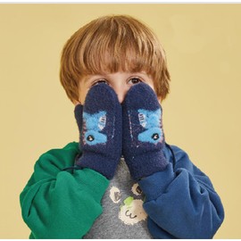 Cysocool Cute Baby Winter Furry Mittens On String 1-5 Years Toddler Cold Weather Fleece Warm Gloves Girls Boys Plush Knit Magic Mittens Kids Insulated Snow Warm Gloves