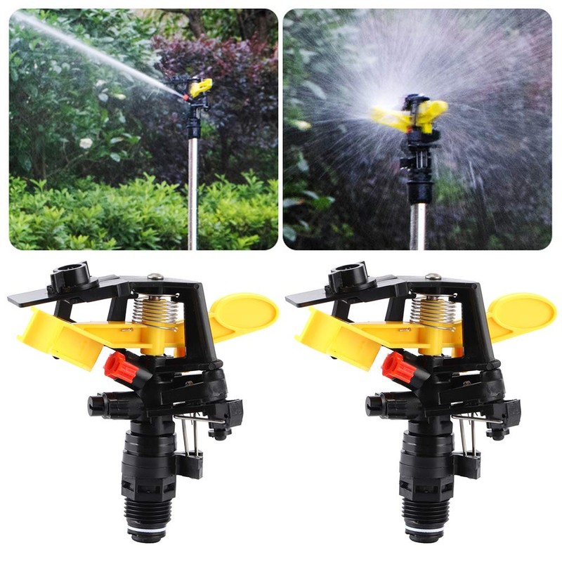 2PCS Garden Impulse Sprinkler Impact Sprinkler Head for Agriculture Watering