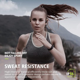 VIDONN Bone Conduction Headphones F1 Sports Open Ear Wireless Headset Sweatproof w/Mic - for Cycling Running Driving Gym (Grey)