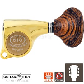 GOTOH NEW Gotoh SGL510Z-RL5 L3+R3 Set Premium Tuners 1:21 Gear Ratio, 3x3 - GOLD