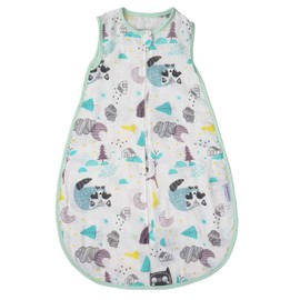 Baby Sleeping Sack Muslin Summer, Soft Cotton Wearable Blanket, Baby Sleep Bag Breathable,2 Way Zipper,0.5 TOG