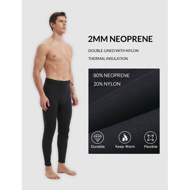 Lemorecn Wetsuit Pants Men 2mm Diving Wetsuit Bottoms Neoprene Swim