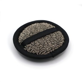 sositex Cosmetic sponge, black/natural, sauna line, premium linen product, made in the EU (diameter 12 cm)