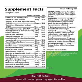 PURE ESSENCE LABS One n Only Whole Food Multivitamin by Pure Essence - Super Energetic Once a Day with Superfoods, Minerals, Enzymes, Vitamin D, D3, B12, Biotin - 30 Tablets