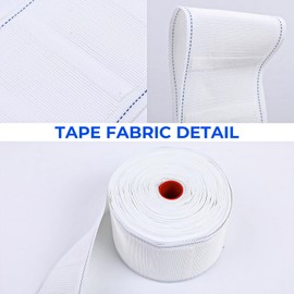 Curtain Pleat Tape, 11 Yards Pleater Curtains Tape with 50 Pcs Stainless Steel Pleater Hooks with 4 Prongs, Pinch Pleat Curtain Drapes Tape for Handmade DIY Pleated Curtain