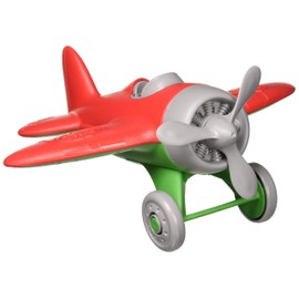 Green Toys Airplane, Red/Green - Pretend Play, Motor Skills, Kids Toy Vehicle. No BPA, phthalates, PVC. Dishwasher Safe, Recycled Plastic, Made in USA.