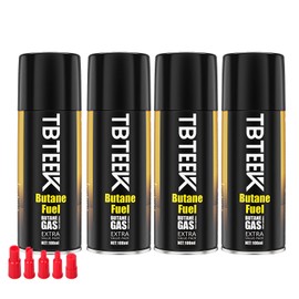 TBTeek Butane Refill, Ultra-Refined Lighter Fluid Refill, Butane Fuel Refill, Butane Canister for Torch Lighter, Butane Torch, Kitchen Blow Torch (4 Can)