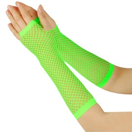 Seeksmile 80's Party Accessory Net Fingerless Fishnet Gloves (Green)