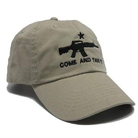 Military Imagine Come and Take It Rifle Khaki AR-15 2nd Amendment Star Cap Hat