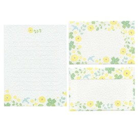 Today's Letter Set, Mino Washi (Green Flower) LLL384