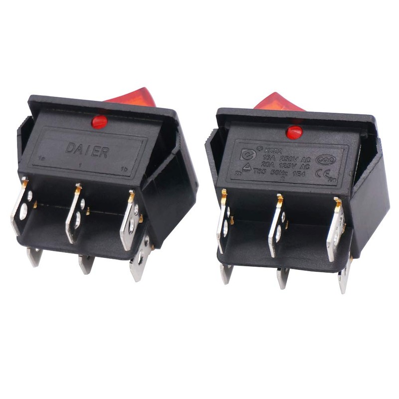 Twidec/2Pcs Rocker Switch 6 Pins 2 Position ON/ON AC 10A/125V
