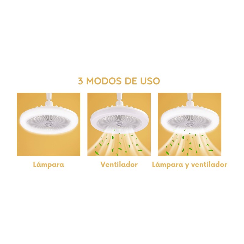 Dosyu Ventilador de Techo con Luz Led Ajustable 3 Velocidades