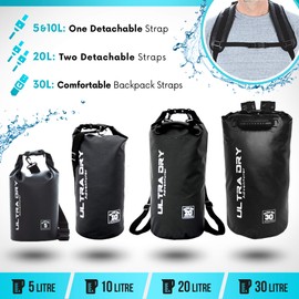 Premium Waterproof Bag, Sack with phone dry bag and long adjustable Shoulder Strap Included, Perfect for Kayaking/Boating/Canoeing/Fishing/Rafting/Swimming/Camping/Snowboarding (black, 10 L)