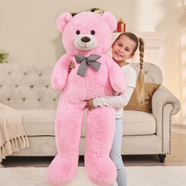 Misscindy Giant Teddy Bear Plush Stuffed Animals for Girlfriend or Kids 47 inch, (Pink)