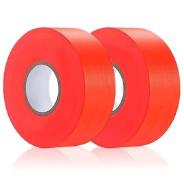 2 Pack Flourescent Orange Flagging Tape, Non-Adhesive Plastic Ribbon Neon Marking Roll, 1"*400ft, Marking Tape for Tree Marking, Hunting, Boundaries and Hazardous Areas,Trail Marking