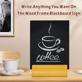 Moco Moment 1 Pack A5 Chalk Board Sign Erasable Tabletop blackboards with Wooden Stands Menu Chalkboards for Party, Tables Decoration, Bar and Restaurant (1 Pack, A5)