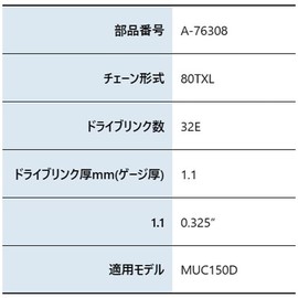 Makita 80TXL-32E (A-76308) Chain Blade for Chain Saw