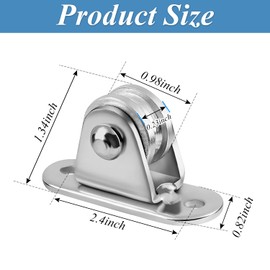 Pulleys Block 2 Packs, Stainless Steel Pulley Roller Silent, Pulley Wheel for Ropes, Mute Bearings Sliding Wheel, Heavy Duty Wall Pulley Loading Up to 85kg/187lb for Indoor Outdoor