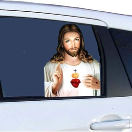 Ride with Passenger Jesus Christ Car Window Decal - Jesus is My Co-Pilot Window Cling - Easy Removal Leaves No Residue - Do You Ride with The Lord? Now You Can Show It