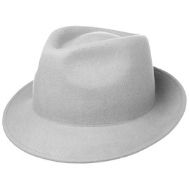 Lipodo Trilby Hat Made of Wool Felt Women/Men - Felt Hat Men's Hat Made in Italy - Italian Wool Hat Autumn/Winter - Wool Felt Hat, lightgrey