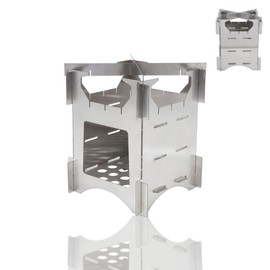 Wood Stove, Portable Stainless Steel Folding Wood Burning Camping Stove Mini Cooker for Outdoor Camping Travel Hiking Picnic Backpacking