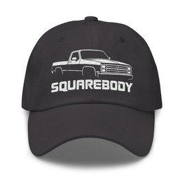 Squarebody Chevy Truck Hat – Classic C/K Pickup Embroidered Dad Cap | Vintage Square Body Dark Grey