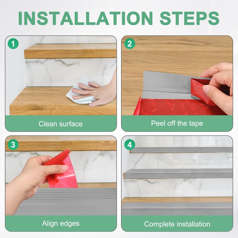 M METERXITY Stair Edge Trim 10FT Vinyl Rubber Stair Nosing