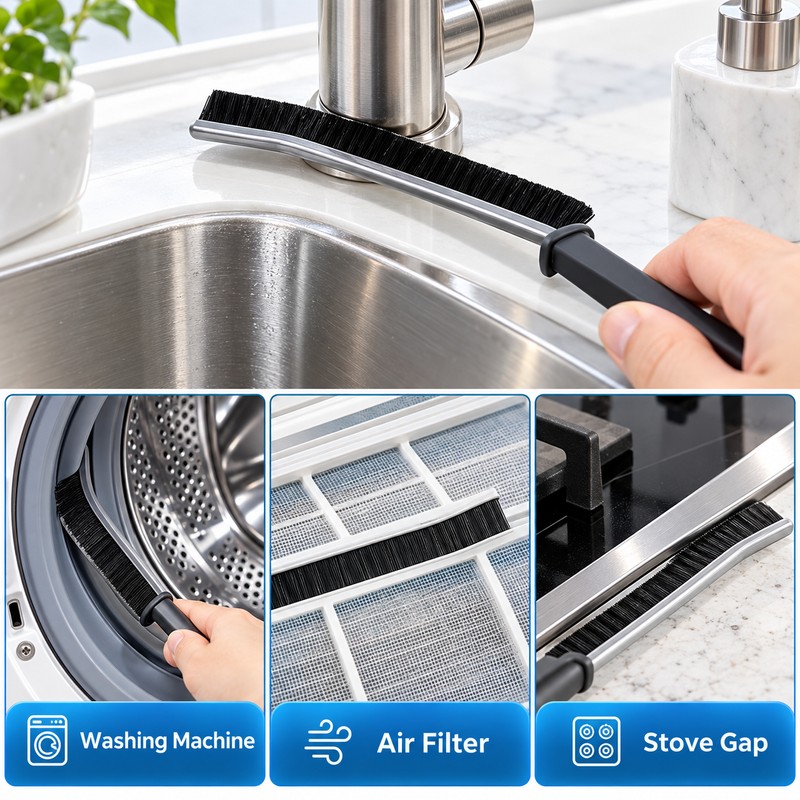 Crevice Cleaning Brush for Tile Grout – Hard Bristles for