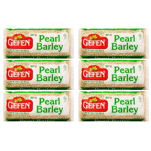 Gefen Premium Quality Pearled Barley 1lb (6 Pack) Product of The USA