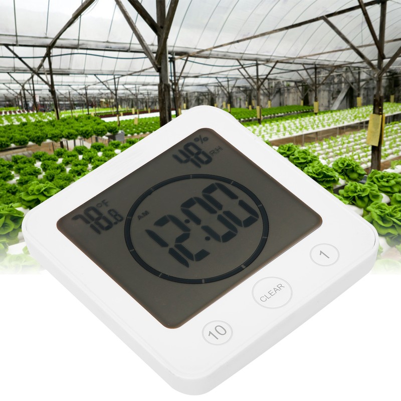 Digital Display Thermometer White Outdoor Garden Waterproof Temperature Meter with