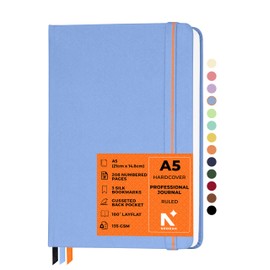 NEORAH — A5 Ruled | 208 Pages - 135 gsm | PRO SERIES Journal (210x148 mm) - Hardcover Ruled Notebook -Includes Back Pocket | 3 Silk Book Mark | Journal Box - Completely HANDMADE for office diary,journaling,writing,Note Taking,Work diary notebook - LIGHT 