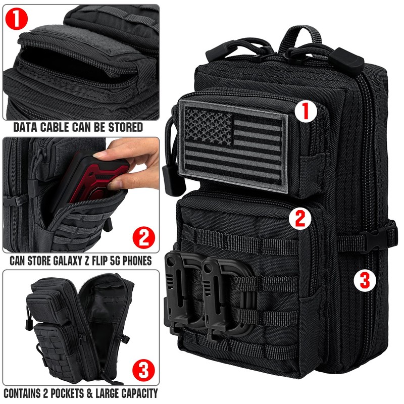 bvya Tactical Molle EDC - Bolsa compacta para herramientas, mini