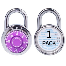 XanHen Combination Padlocks with Metal Body, Indoor Use for Gym Lockers & School Locker, ‌Purple, 1-Pack