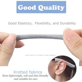 2 Pairs of Glasses Ear Pads Glasses Non-Slip Glasses Ear Cushion Pads Glasses Ear Grips Knitting Non-Slip Glasses Temple, black/grey