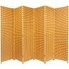 Red Lantern 6 ft. Tall Woven Fiber Natural/Rust-6 Panel Room