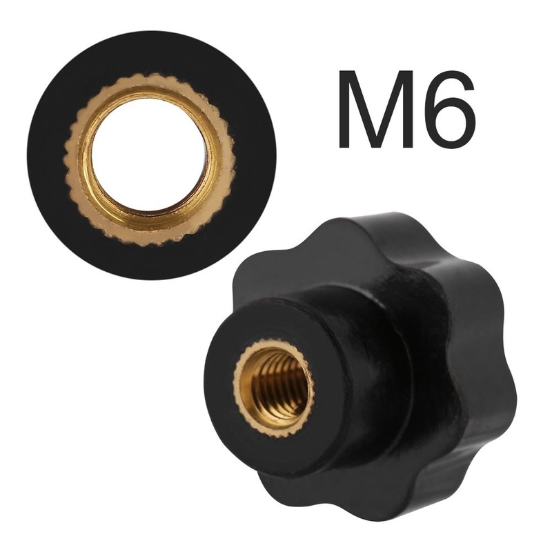 Socialme-eu Universal Black Plastic Star Shape Head Clamping Nuts Knob