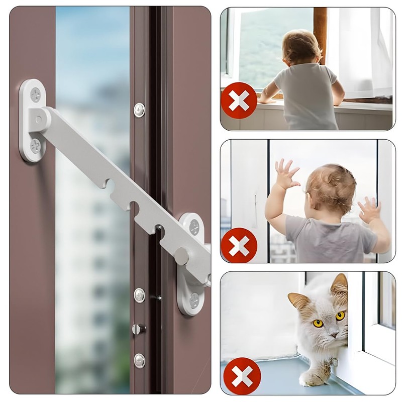 Set of 2 Tilt Regulators for Windows, Window Locks, Slam